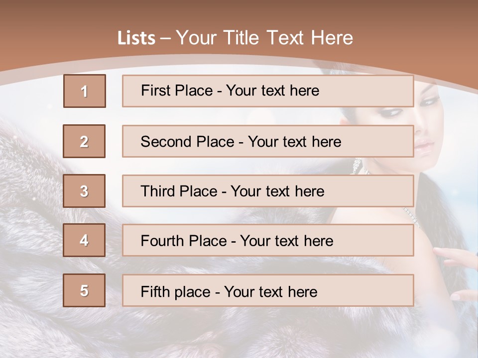 A Beautiful Woman In A Fur Coat Powerpoint Template PowerPoint Template