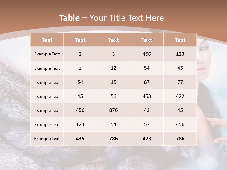 A Beautiful Woman In A Fur Coat Powerpoint Template PowerPoint Template