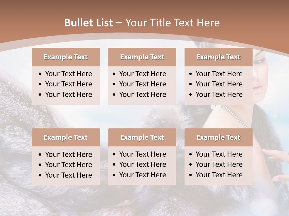 A Beautiful Woman In A Fur Coat Powerpoint Template PowerPoint Template