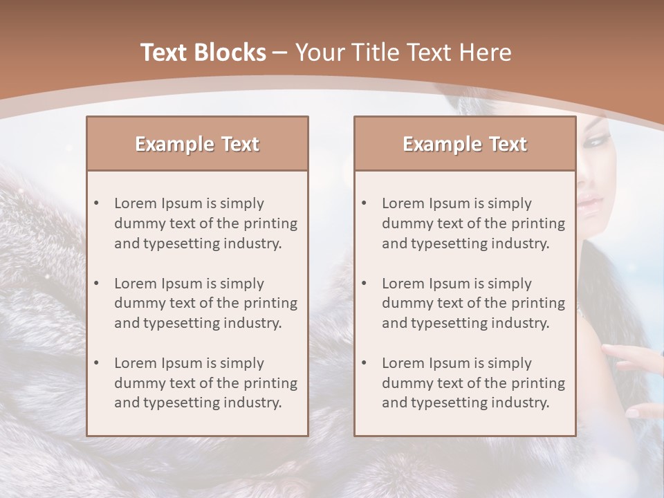 A Beautiful Woman In A Fur Coat Powerpoint Template PowerPoint Template