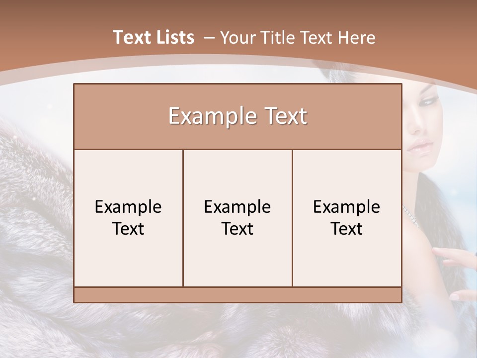 A Beautiful Woman In A Fur Coat Powerpoint Template PowerPoint Template