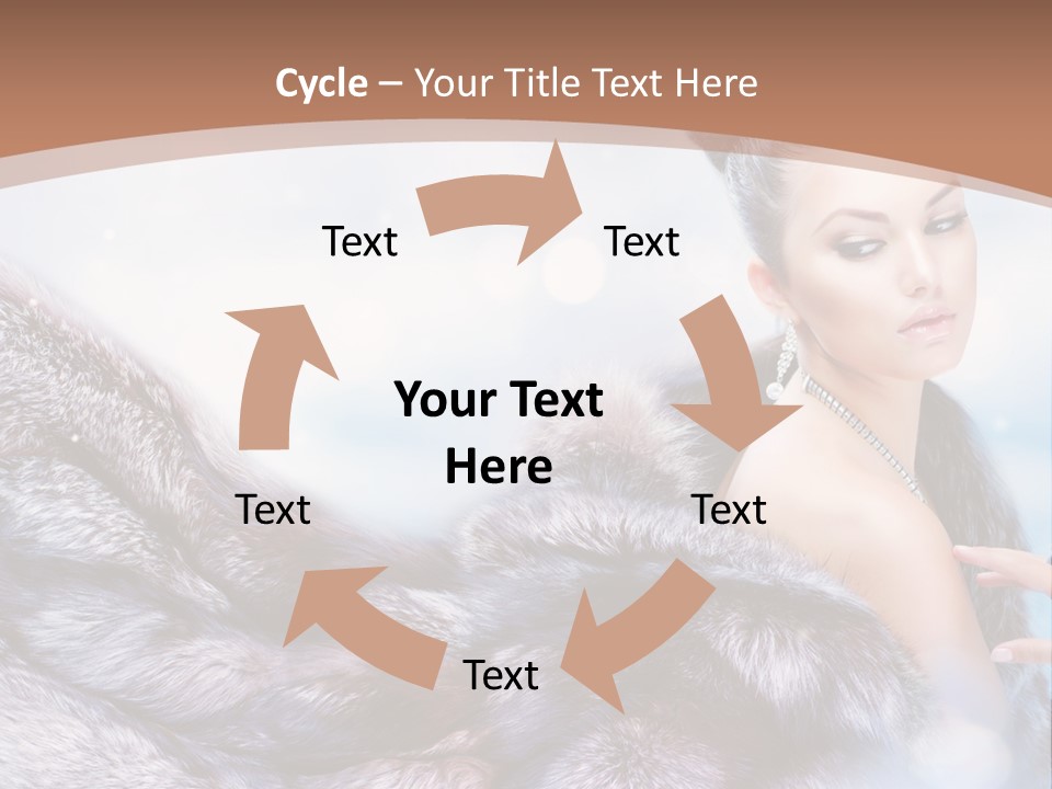 A Beautiful Woman In A Fur Coat Powerpoint Template PowerPoint Template