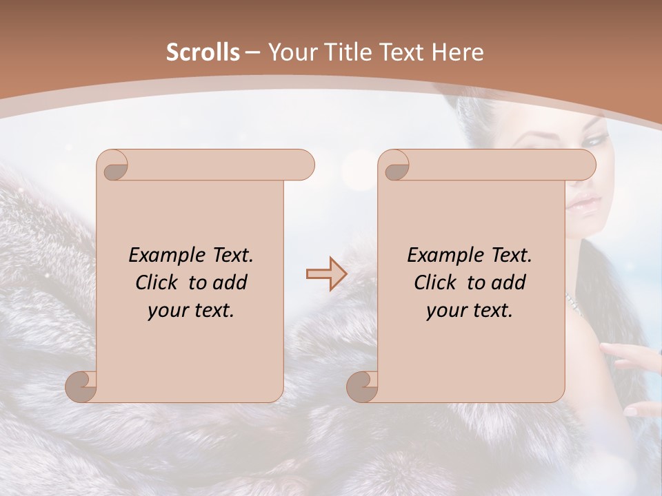 A Beautiful Woman In A Fur Coat Powerpoint Template PowerPoint Template