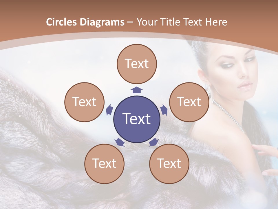 A Beautiful Woman In A Fur Coat Powerpoint Template PowerPoint Template