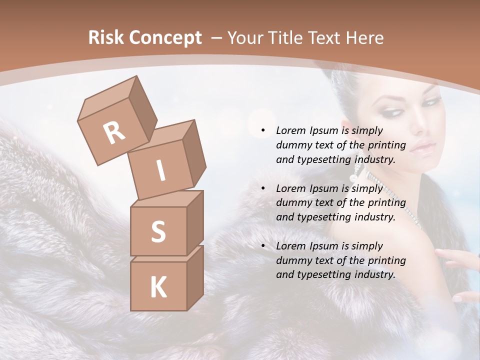 A Beautiful Woman In A Fur Coat Powerpoint Template PowerPoint Template