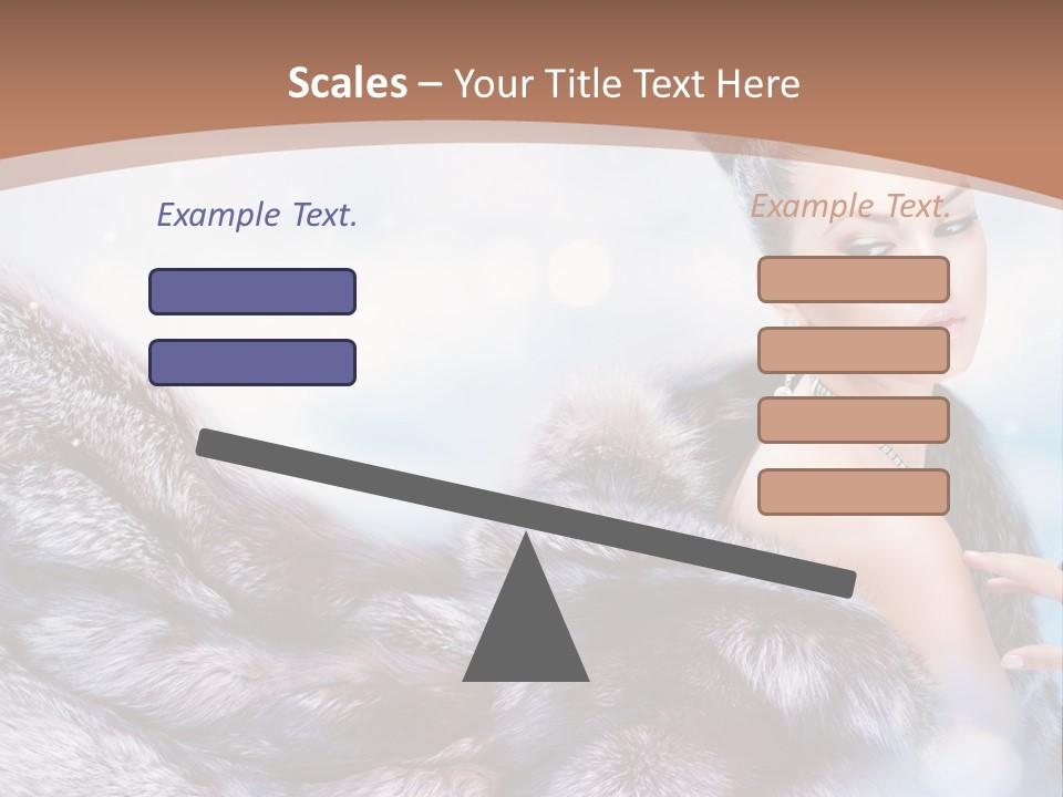 A Beautiful Woman In A Fur Coat Powerpoint Template PowerPoint Template