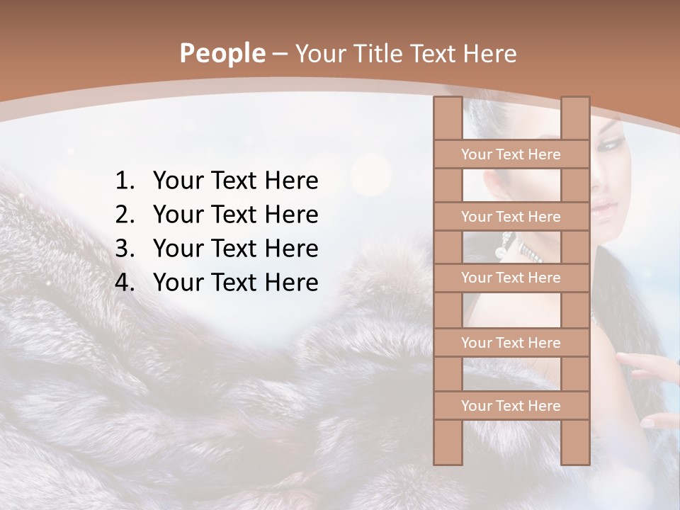 A Beautiful Woman In A Fur Coat Powerpoint Template PowerPoint Template