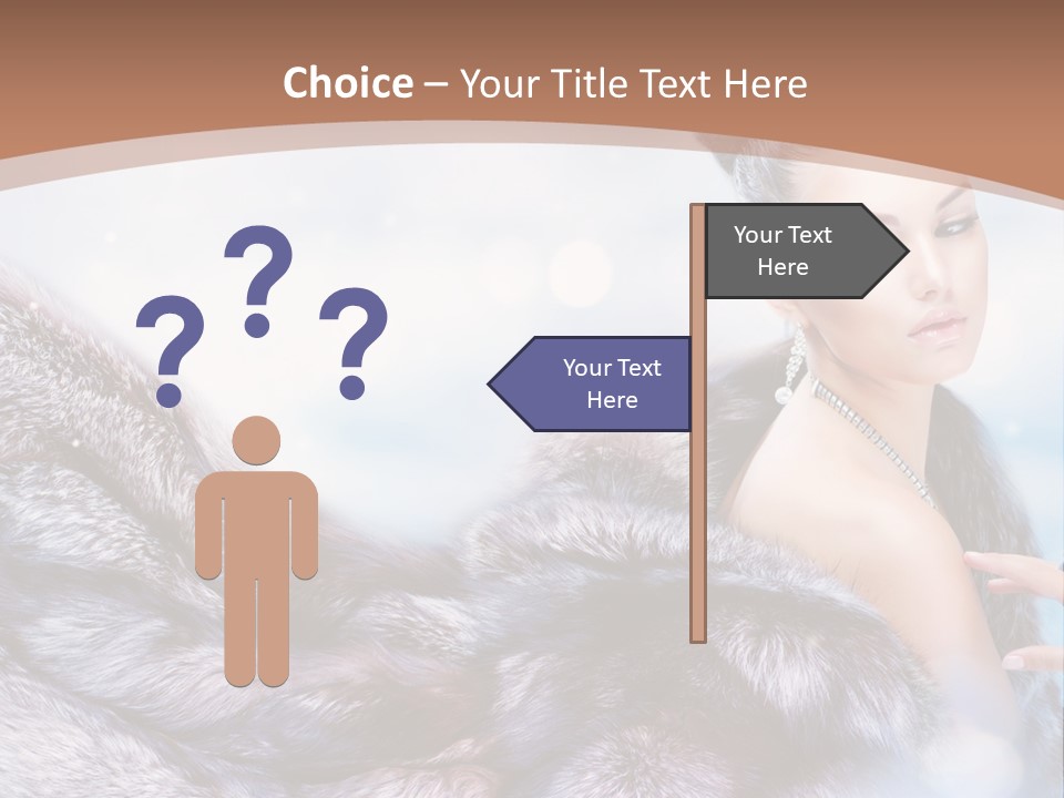 A Beautiful Woman In A Fur Coat Powerpoint Template PowerPoint Template