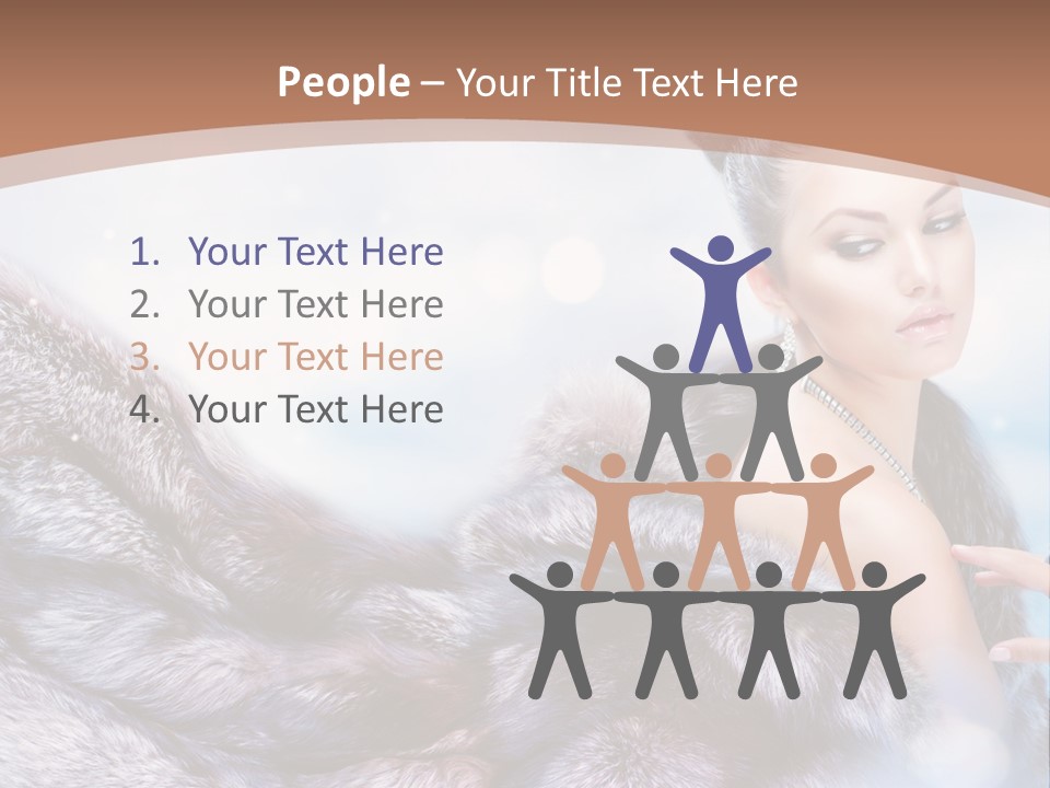 A Beautiful Woman In A Fur Coat Powerpoint Template PowerPoint Template