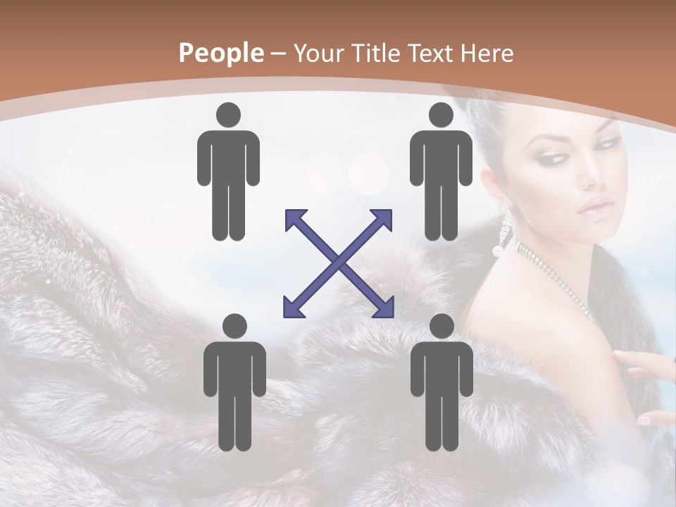 A Beautiful Woman In A Fur Coat Powerpoint Template PowerPoint Template