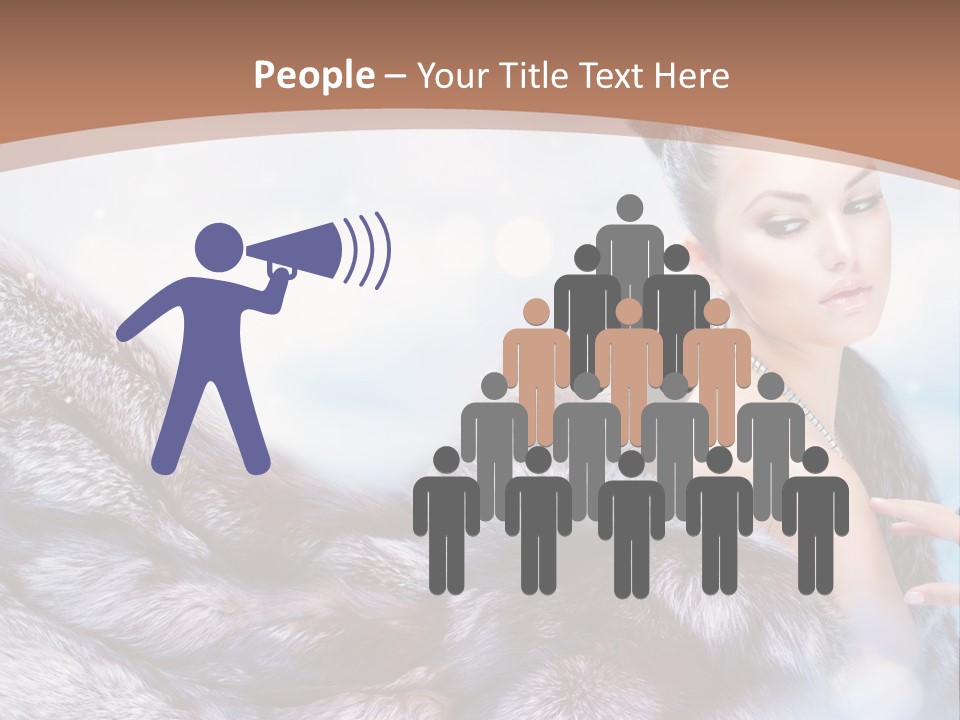 A Beautiful Woman In A Fur Coat Powerpoint Template PowerPoint Template