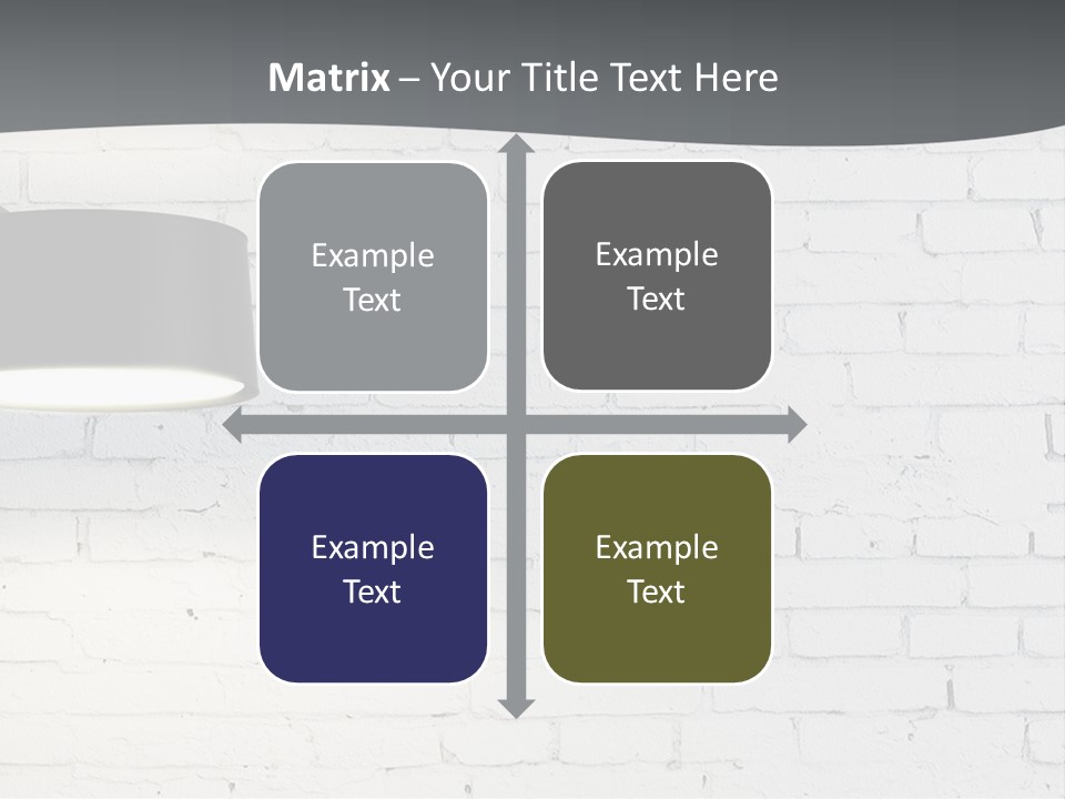 A White Brick Wall With A Black Lamp On It PowerPoint Template
