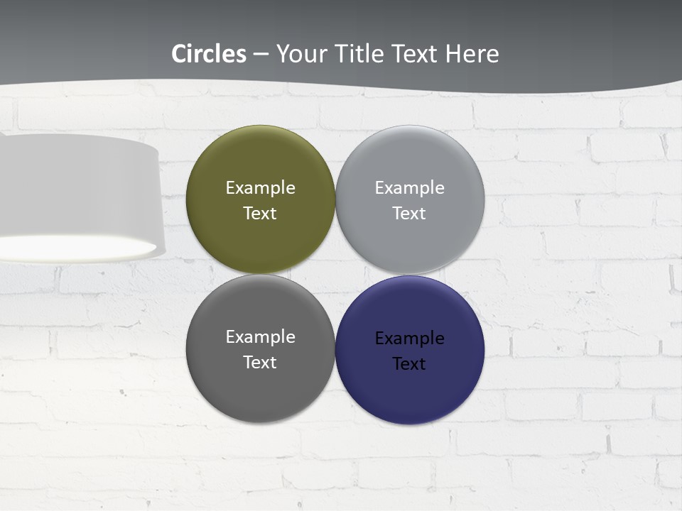 A White Brick Wall With A Black Lamp On It PowerPoint Template