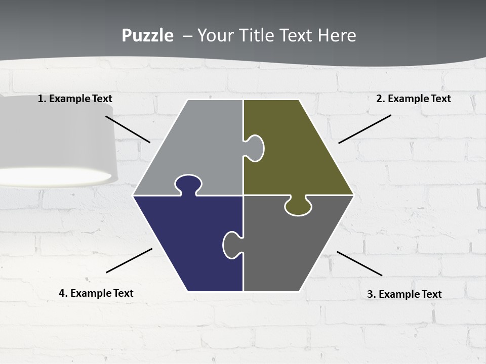 A White Brick Wall With A Black Lamp On It PowerPoint Template