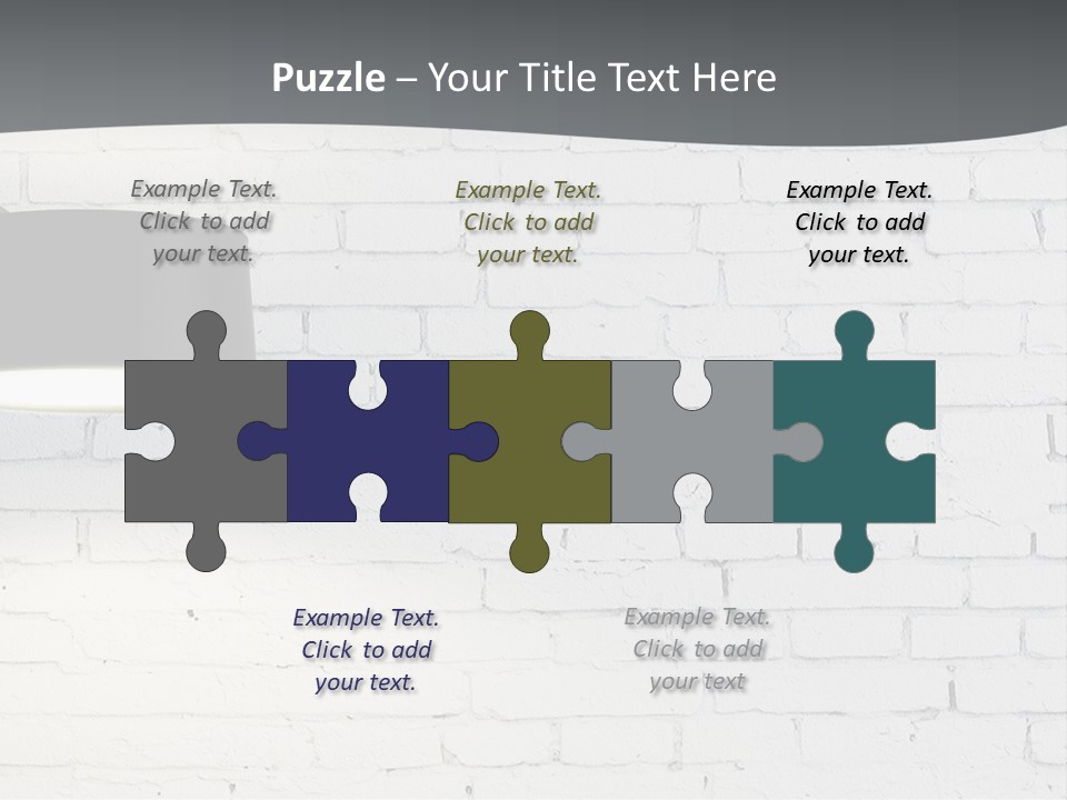 A White Brick Wall With A Black Lamp On It PowerPoint Template