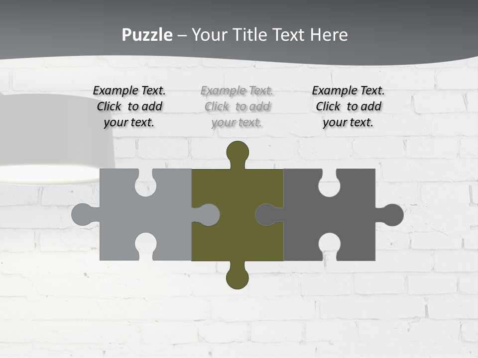 A White Brick Wall With A Black Lamp On It PowerPoint Template