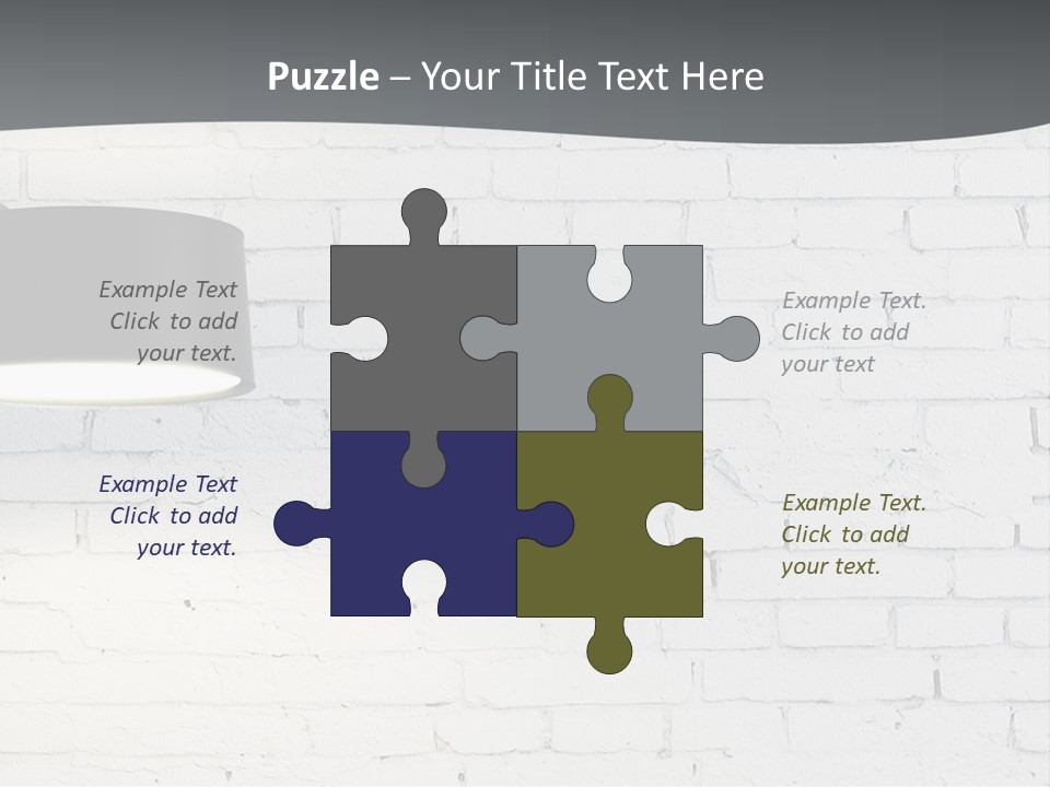 A White Brick Wall With A Black Lamp On It PowerPoint Template