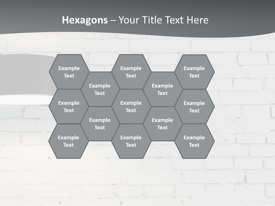 A White Brick Wall With A Black Lamp On It PowerPoint Template