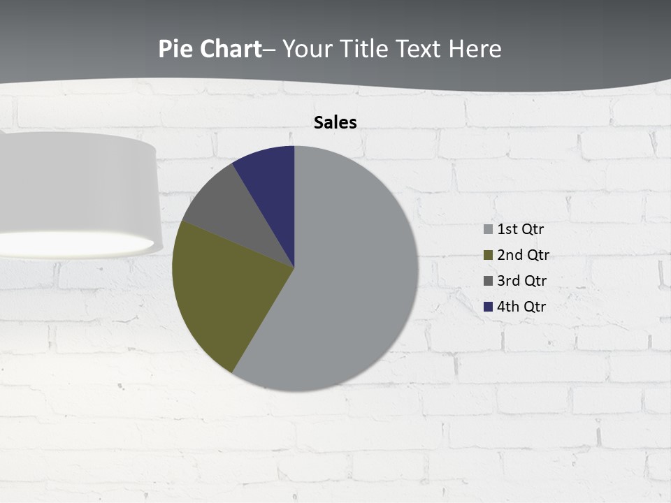 A White Brick Wall With A Black Lamp On It PowerPoint Template