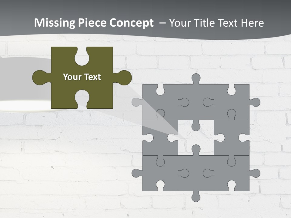 A White Brick Wall With A Black Lamp On It PowerPoint Template