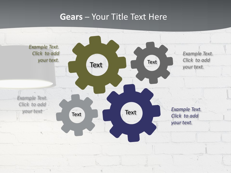 A White Brick Wall With A Black Lamp On It PowerPoint Template