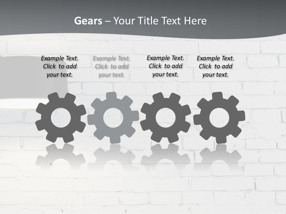 A White Brick Wall With A Black Lamp On It PowerPoint Template