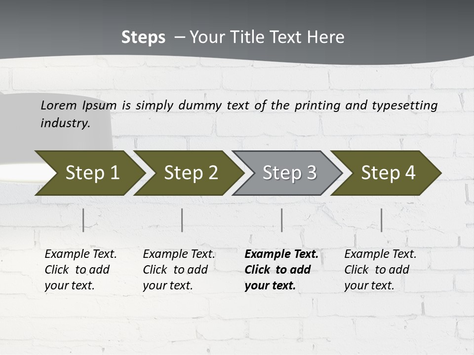 A White Brick Wall With A Black Lamp On It PowerPoint Template