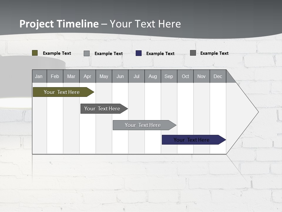 A White Brick Wall With A Black Lamp On It PowerPoint Template