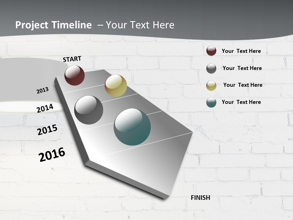 A White Brick Wall With A Black Lamp On It PowerPoint Template