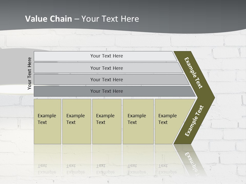 A White Brick Wall With A Black Lamp On It PowerPoint Template
