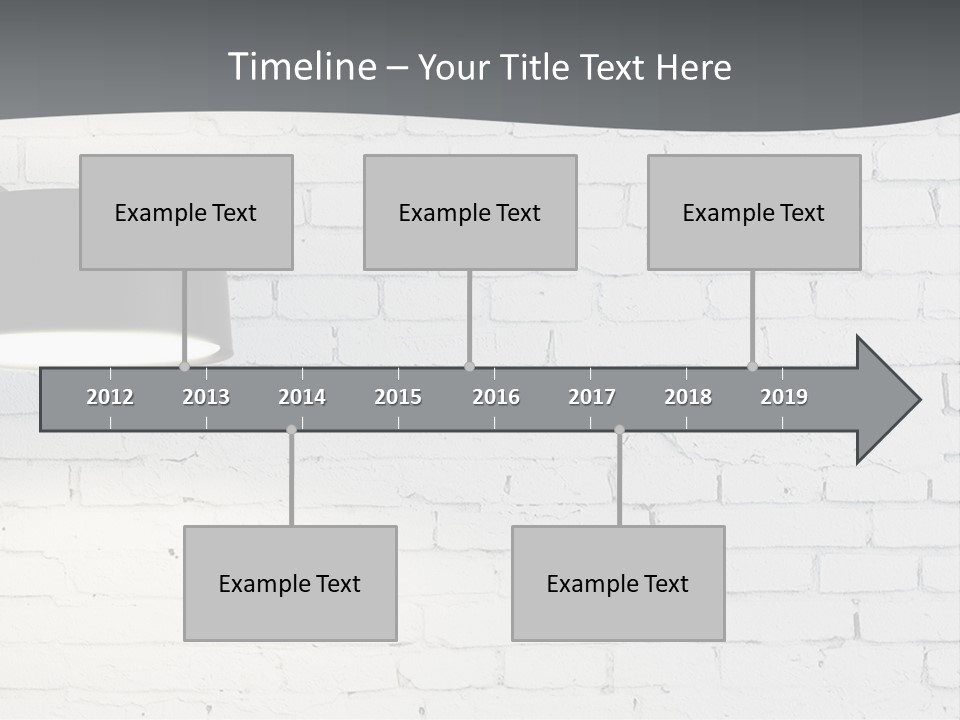 A White Brick Wall With A Black Lamp On It PowerPoint Template