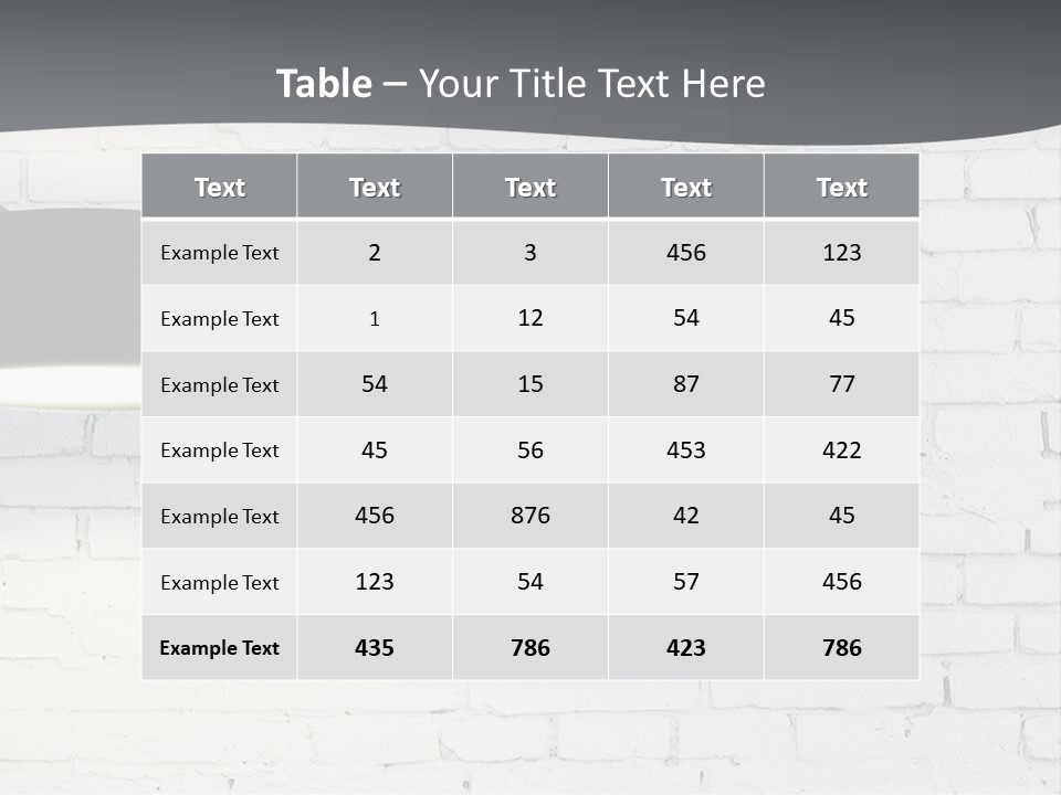 A White Brick Wall With A Black Lamp On It PowerPoint Template