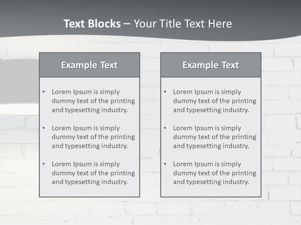 A White Brick Wall With A Black Lamp On It PowerPoint Template