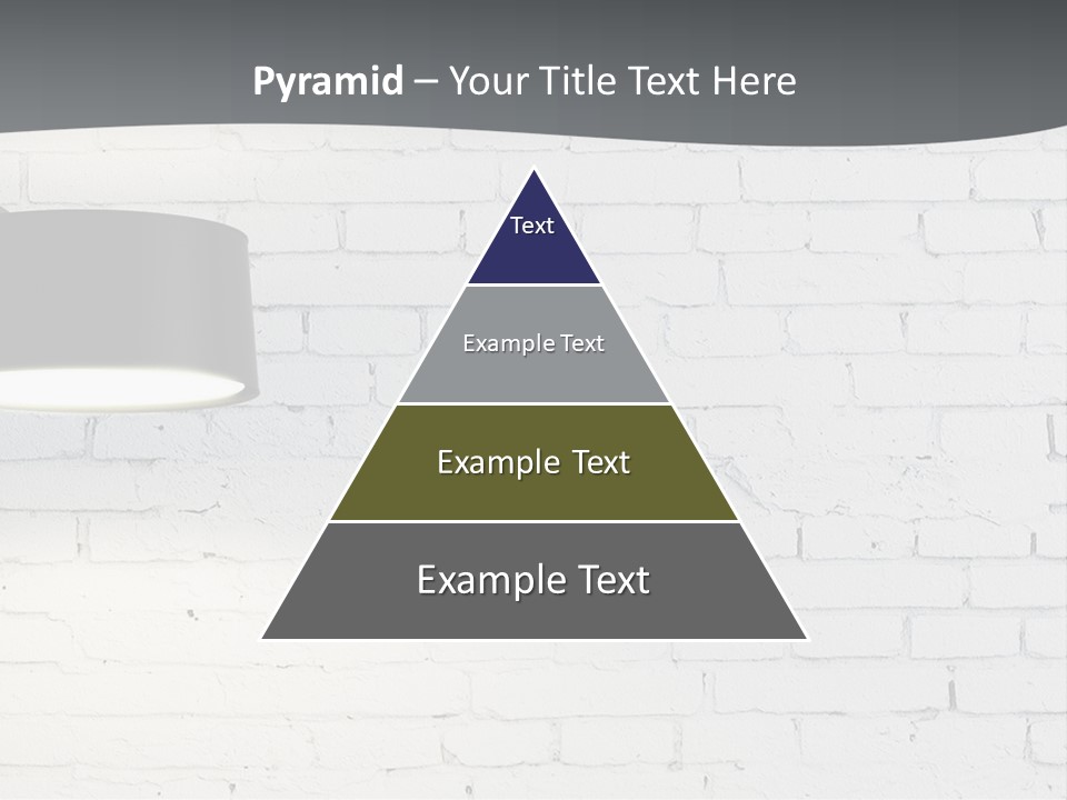 A White Brick Wall With A Black Lamp On It PowerPoint Template