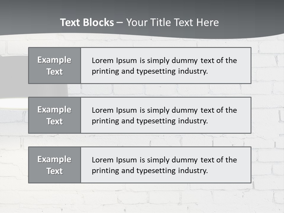 A White Brick Wall With A Black Lamp On It PowerPoint Template
