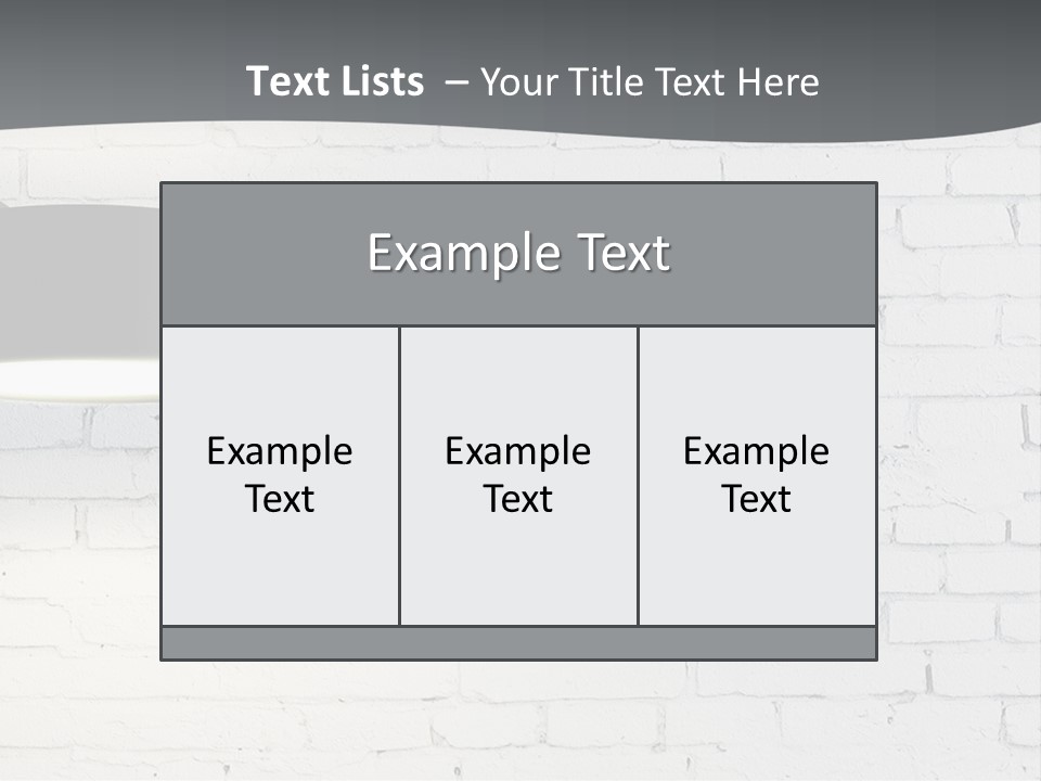 A White Brick Wall With A Black Lamp On It PowerPoint Template