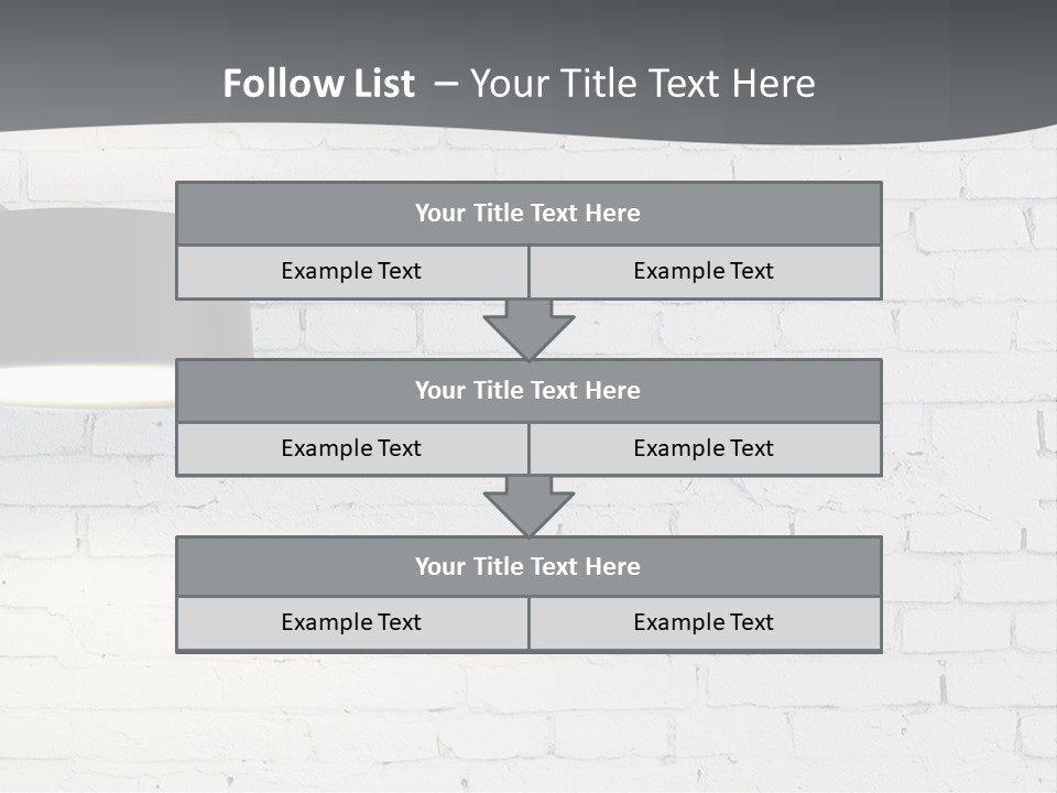 A White Brick Wall With A Black Lamp On It PowerPoint Template