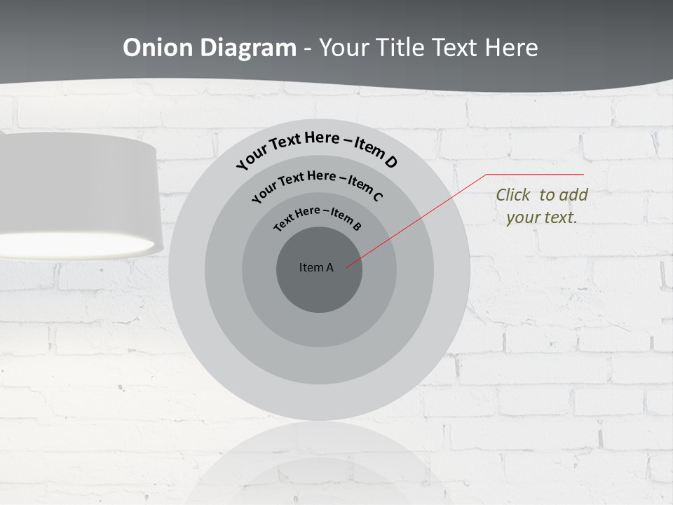 A White Brick Wall With A Black Lamp On It PowerPoint Template