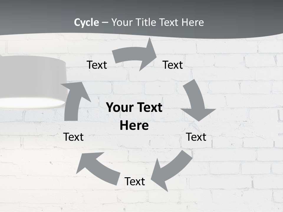 A White Brick Wall With A Black Lamp On It PowerPoint Template