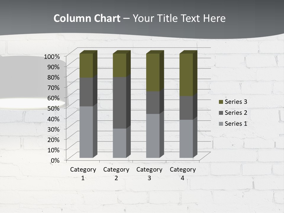 A White Brick Wall With A Black Lamp On It PowerPoint Template