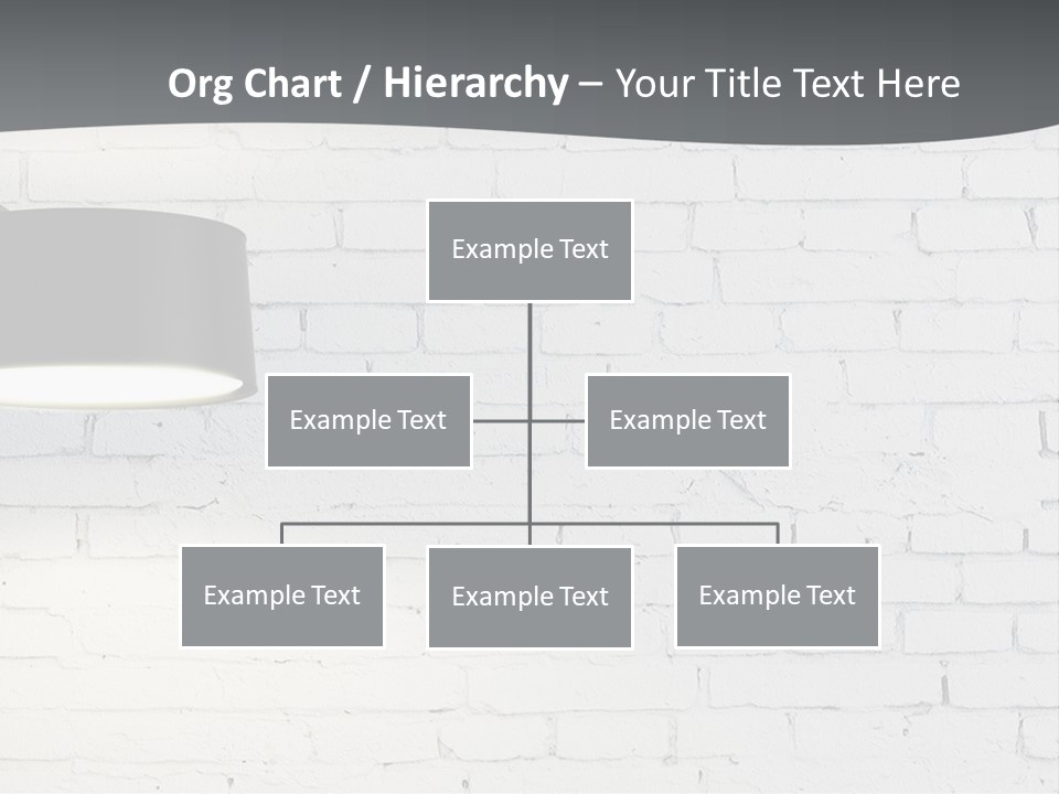 A White Brick Wall With A Black Lamp On It PowerPoint Template