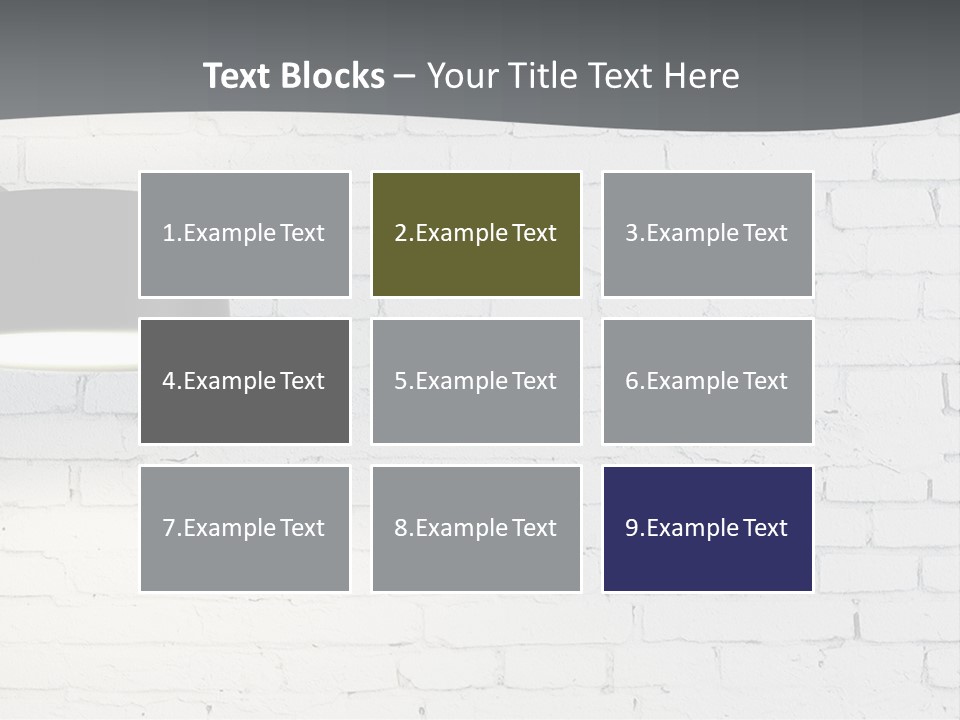 A White Brick Wall With A Black Lamp On It PowerPoint Template