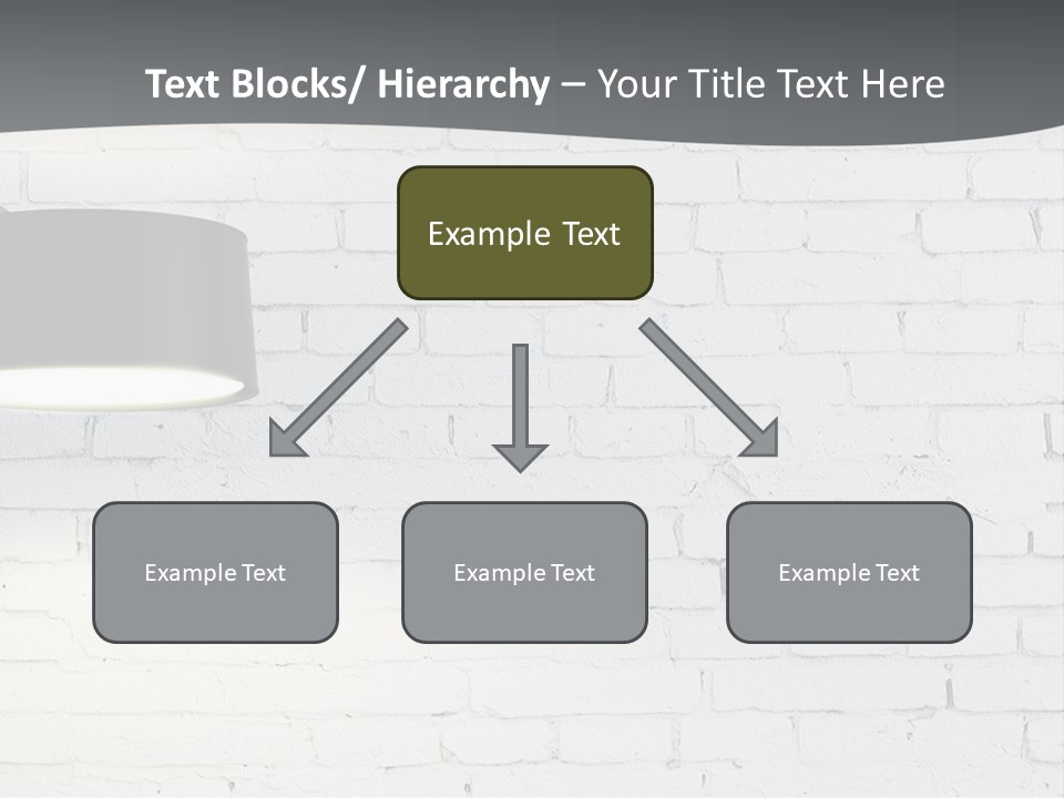 A White Brick Wall With A Black Lamp On It PowerPoint Template