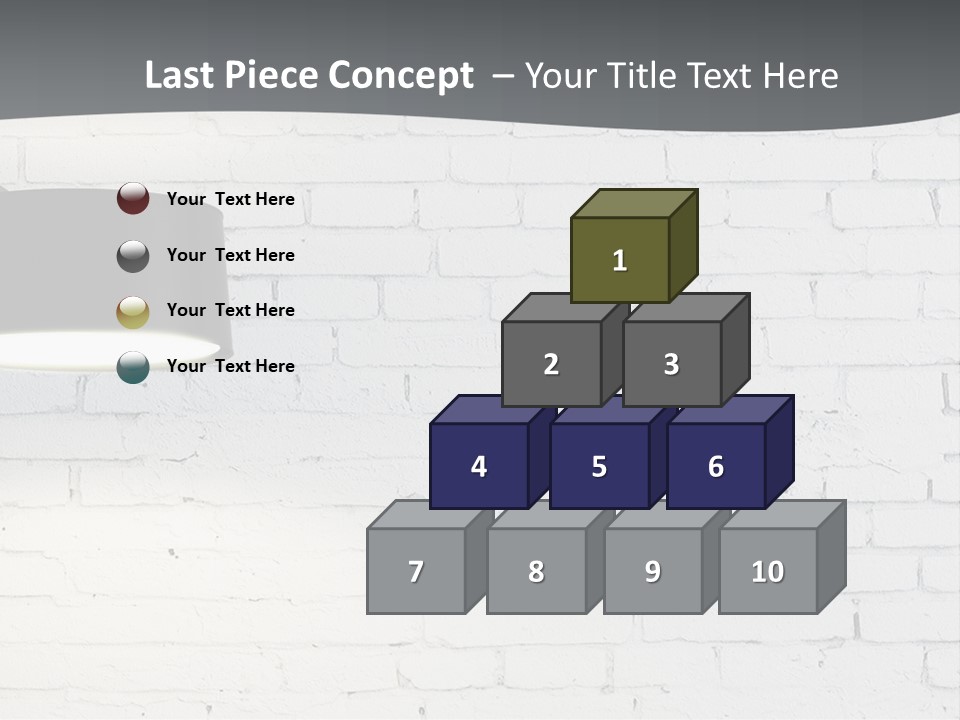 A White Brick Wall With A Black Lamp On It PowerPoint Template