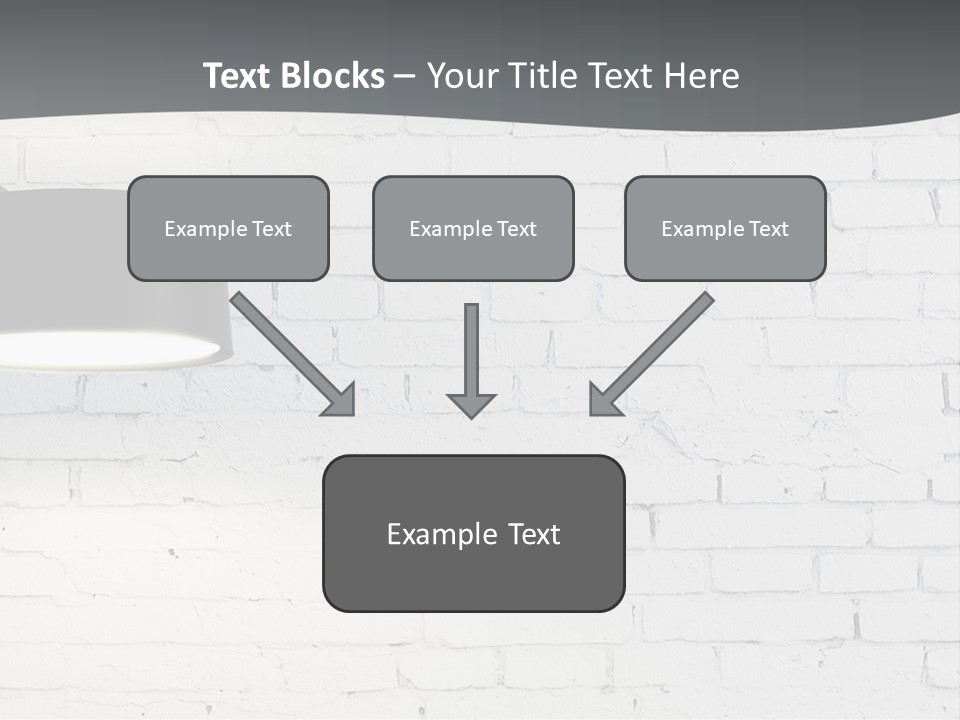A White Brick Wall With A Black Lamp On It PowerPoint Template