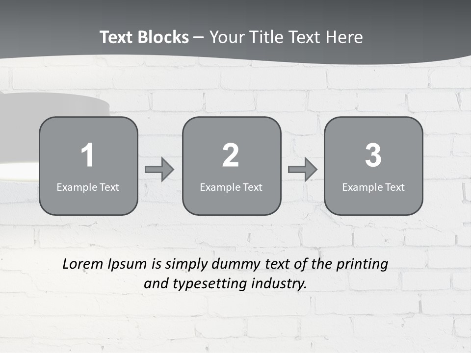A White Brick Wall With A Black Lamp On It PowerPoint Template