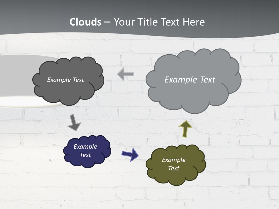 A White Brick Wall With A Black Lamp On It PowerPoint Template