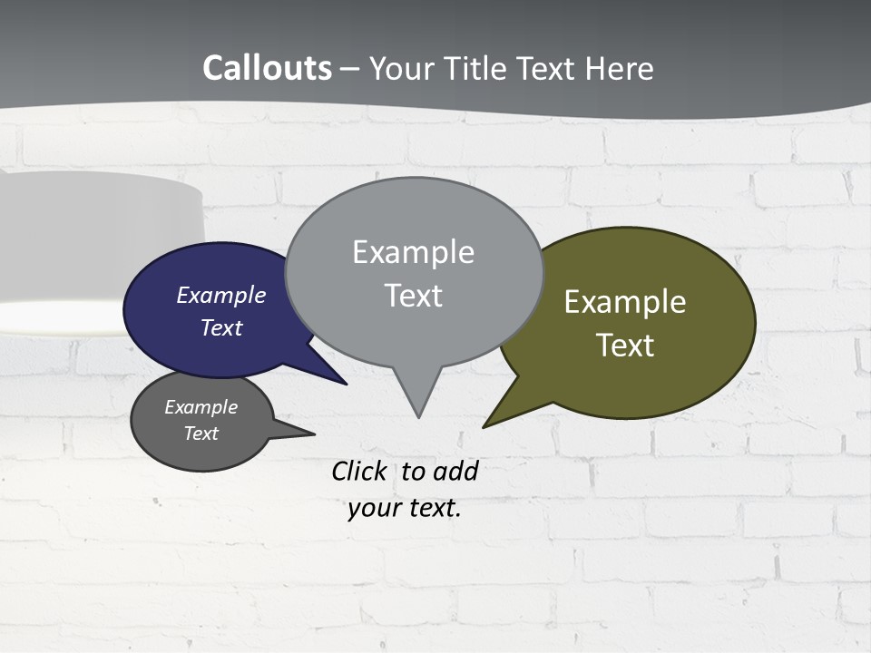 A White Brick Wall With A Black Lamp On It PowerPoint Template