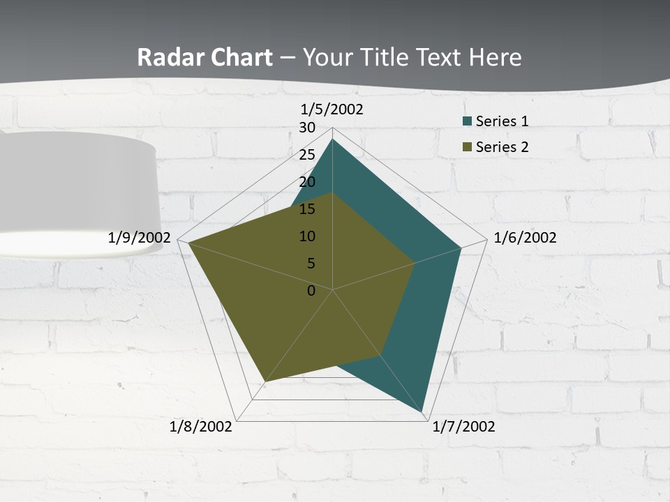 A White Brick Wall With A Black Lamp On It PowerPoint Template