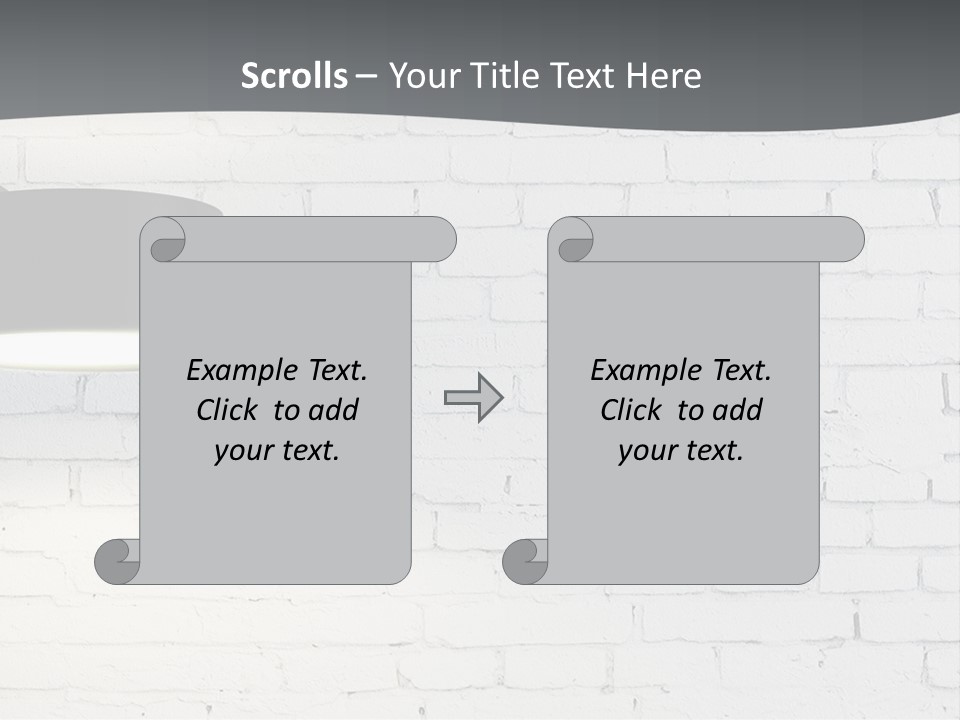 A White Brick Wall With A Black Lamp On It PowerPoint Template